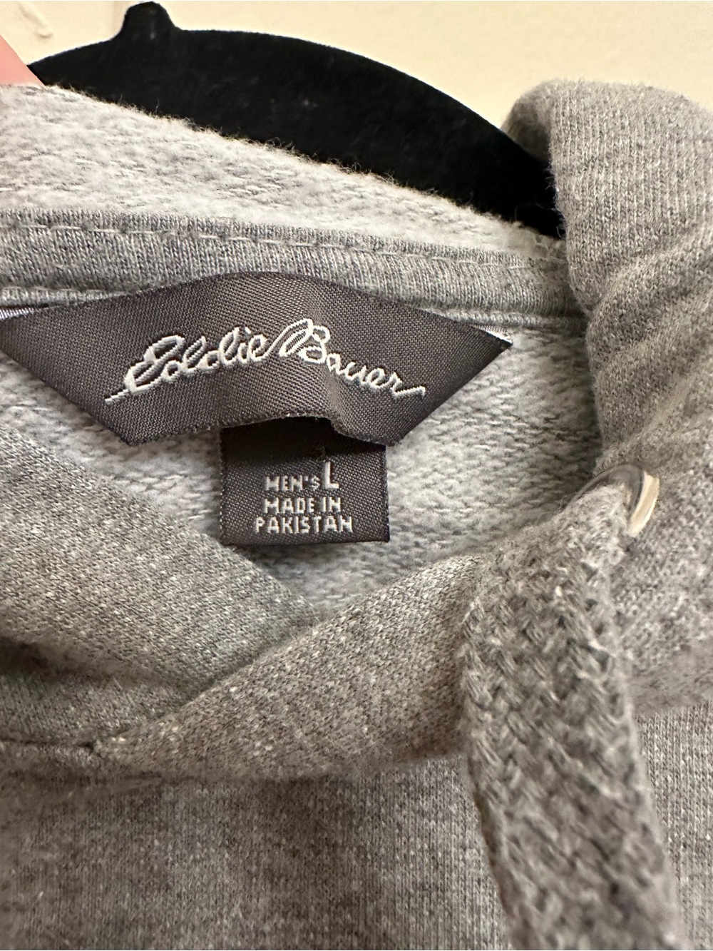 Eddie Bauer Men’s Large Gray Graphic Hoodie Jeep Canoe Camping Pullover - Picture 3 of 5